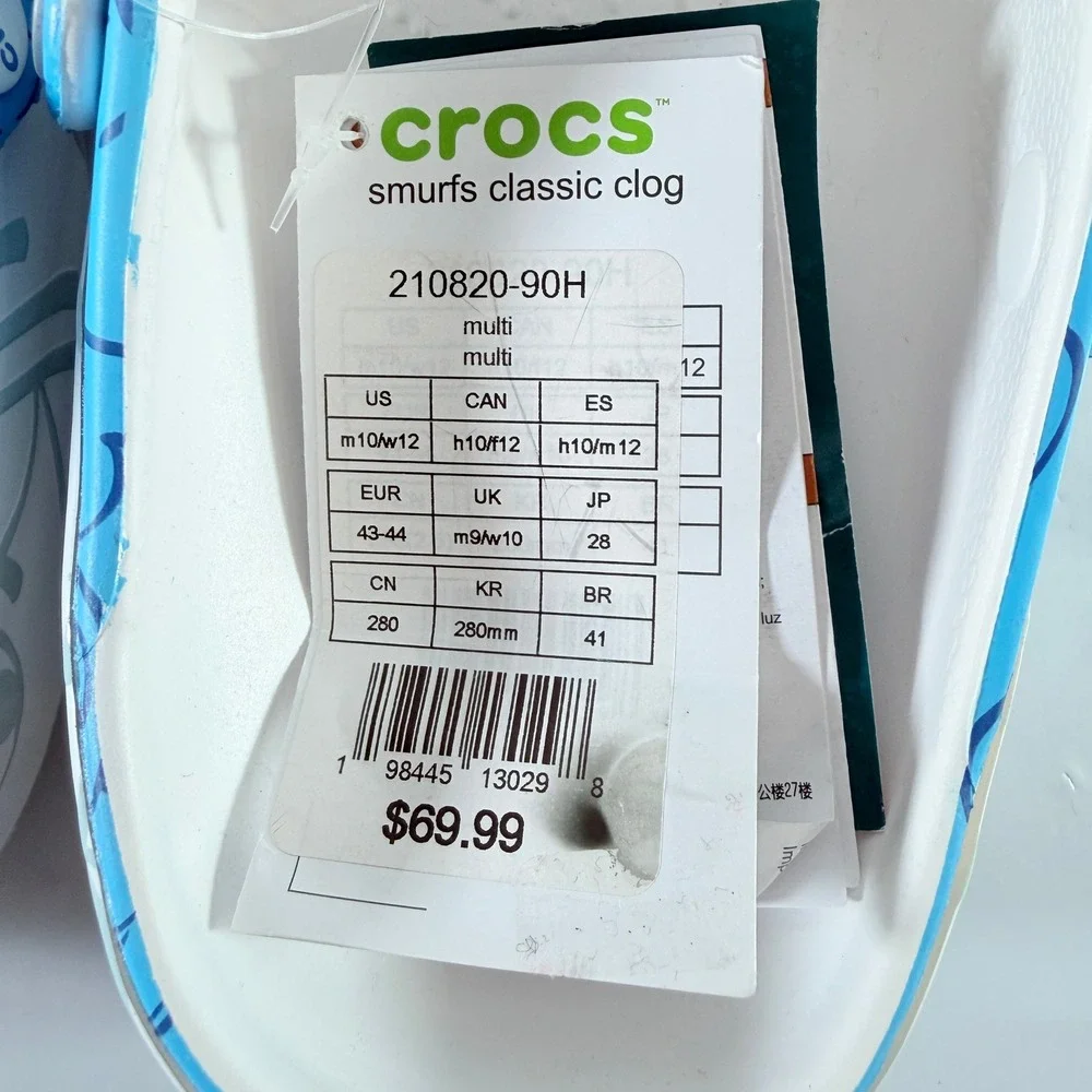 Crocs Smurfs Classic Clog‎ Blue Multi Mens 10 Womens 12 Comfort Shoes New
